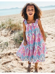 Monsoon Natural Rainbow Ikat Print Dress - Image 1 of 3