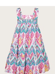 Monsoon Natural Rainbow Ikat Print Dress - Image 2 of 3