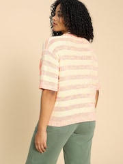 White Stuff Orange Terry Knitted T-Shirt - Image 2 of 7