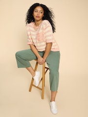 White Stuff Orange Terry Knitted T-Shirt - Image 3 of 7