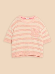 White Stuff Orange Terry Knitted T-Shirt - Image 5 of 7