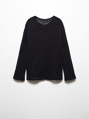 Mango Black Boat-Neck Knitted Sweater - Image 5 of 6