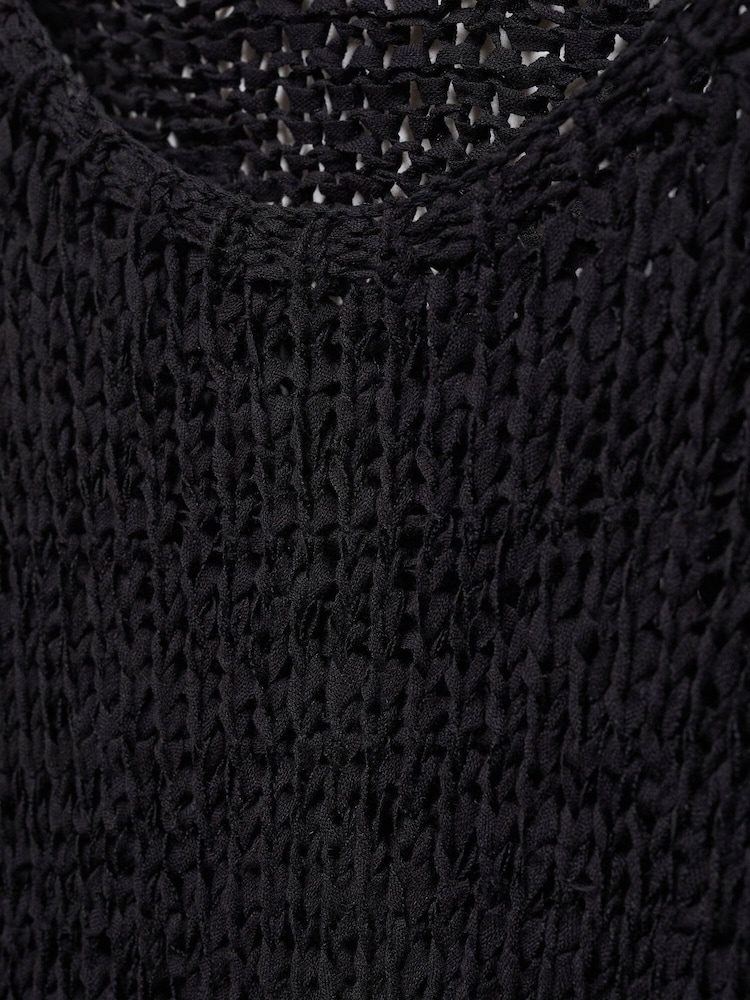 Mango Black Boat-Neck Knitted Sweater - Image 6 of 6