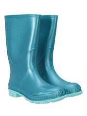 Mountain Warehouse Teal Blue Kids Plain Wellies - Image 1 of 5