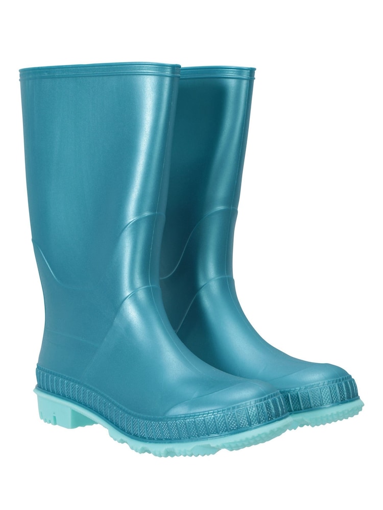 Mountain Warehouse Teal Blue Kids Plain Wellies - Image 1 of 5