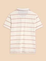 White Stuff Natural Jacquard Stripe Polo Shirt - Image 6 of 7