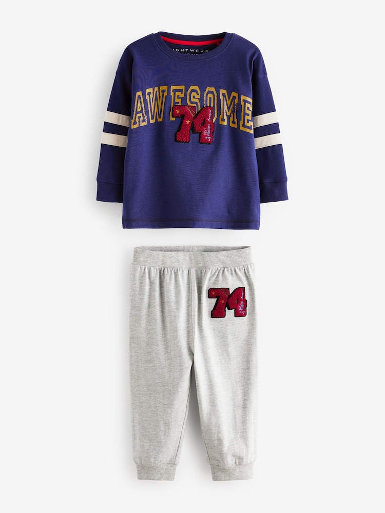 Multi Bright Varsity 3 Pack Oversized Pyjamas (9mths-10yrs) - Image 10 of 14