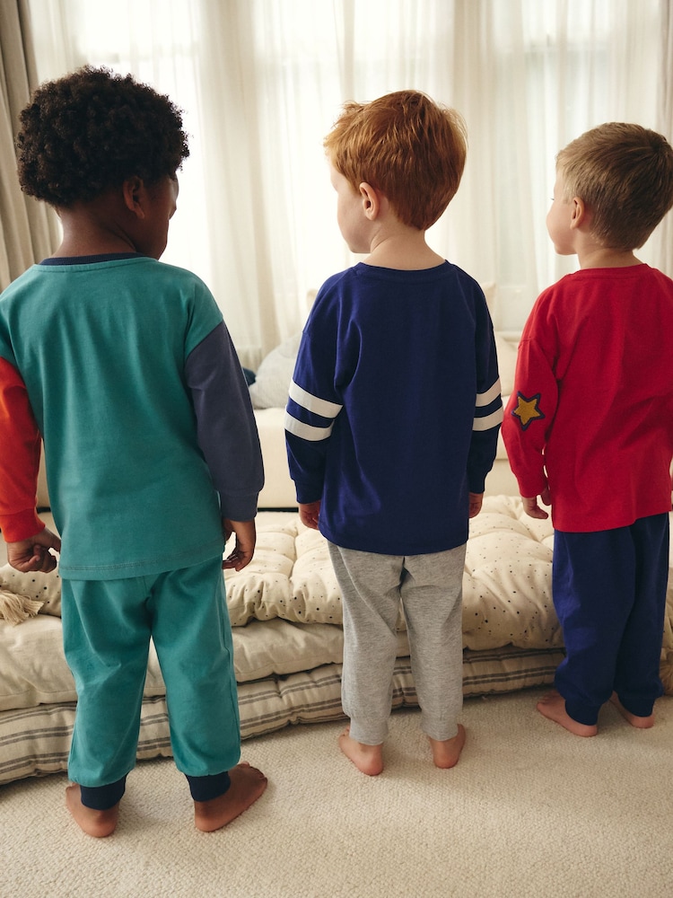 Multi Bright Varsity 3 Pack Oversized Pyjamas (9mths-10yrs) - Image 3 of 14