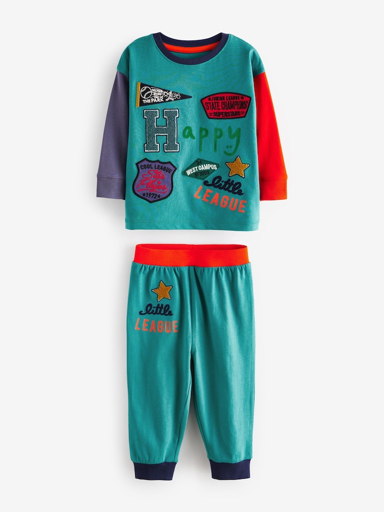 Multi Bright Varsity 3 Pack Oversized Pyjamas (9mths-10yrs) - Image 8 of 14