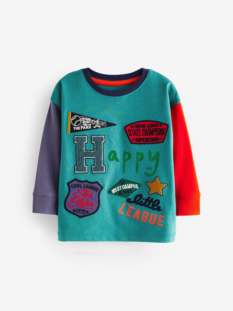 Multi Bright Varsity 3 Pack Oversized Pyjamas (9mths-10yrs) - Image 9 of 14