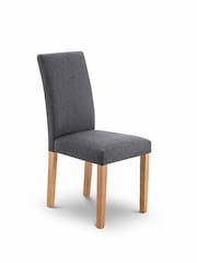 Julian Bowen Slate Grey Oak Hastings Fabric Dining Chairs Set Of 2 - Image 2 of 3
