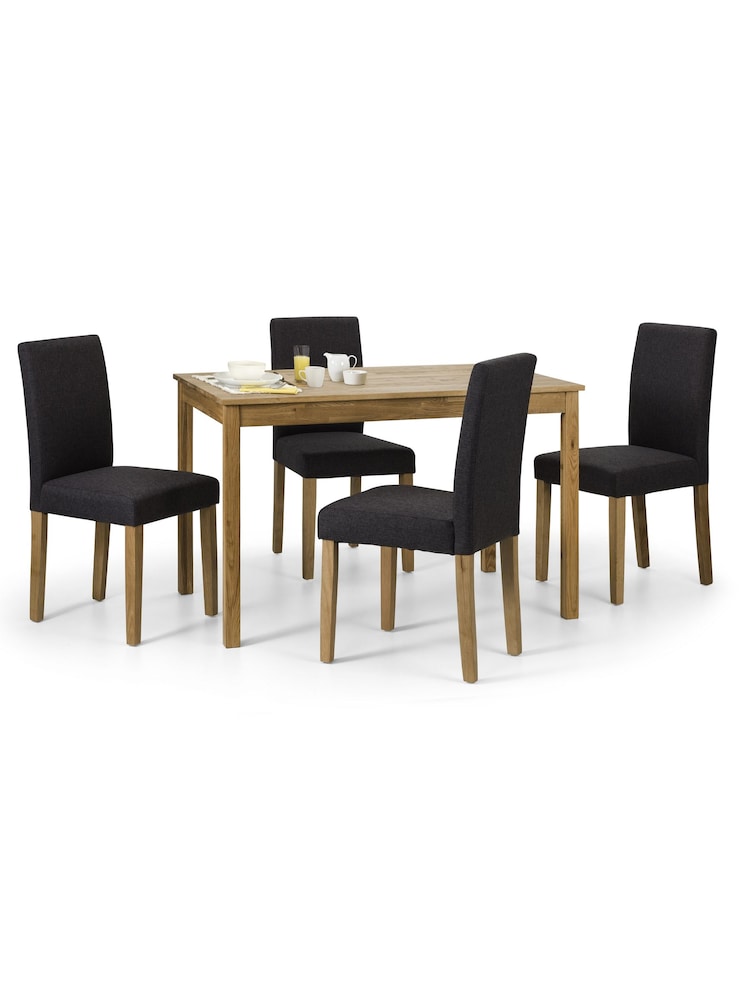 Julian Bowen Slate Grey Oak Hastings Fabric Dining Chairs Set Of 2 - Image 3 of 3