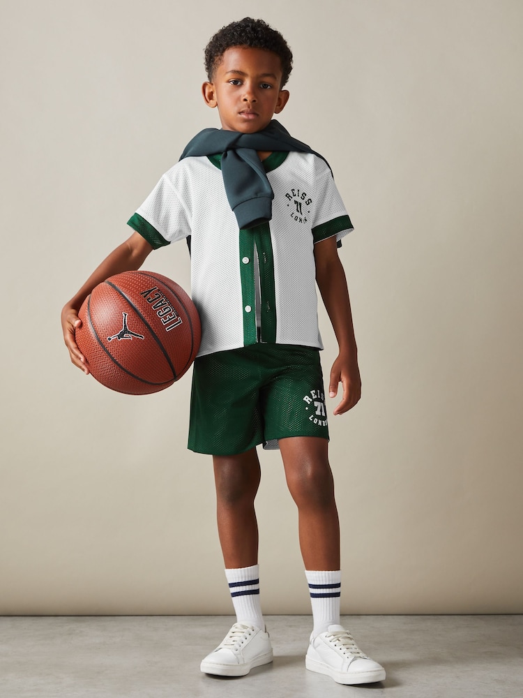 Cămașă de baseball reversibilă Reiss Cooper Airtex - Image 5 of 6