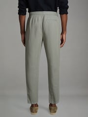 Reiss Pistachio Pact Relaxed Cotton/Linen Blend Elasticated Waist Trousers - Image 5 of 6