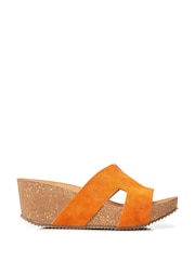 Moda in Pelle Hollie H Band Mules Cork Wedges - Image 1 of 4