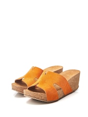 Moda in Pelle Hollie H Band Mules Cork Wedges - Image 2 of 4