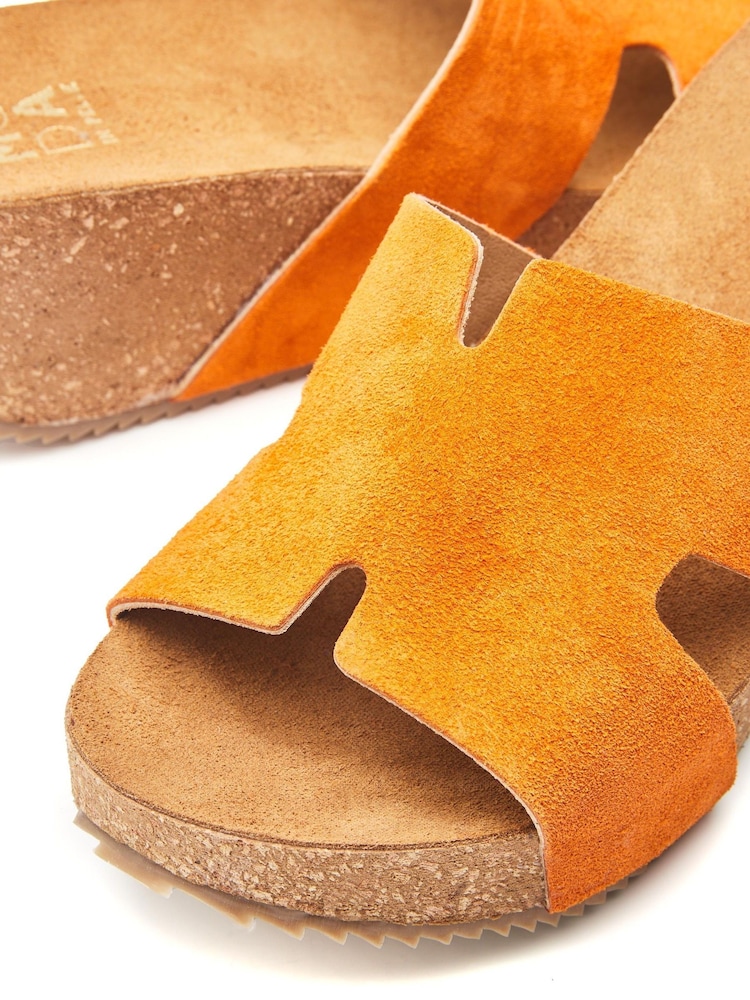 Moda in Pelle Hollie H Band Mules Cork Wedges - Image 4 of 4