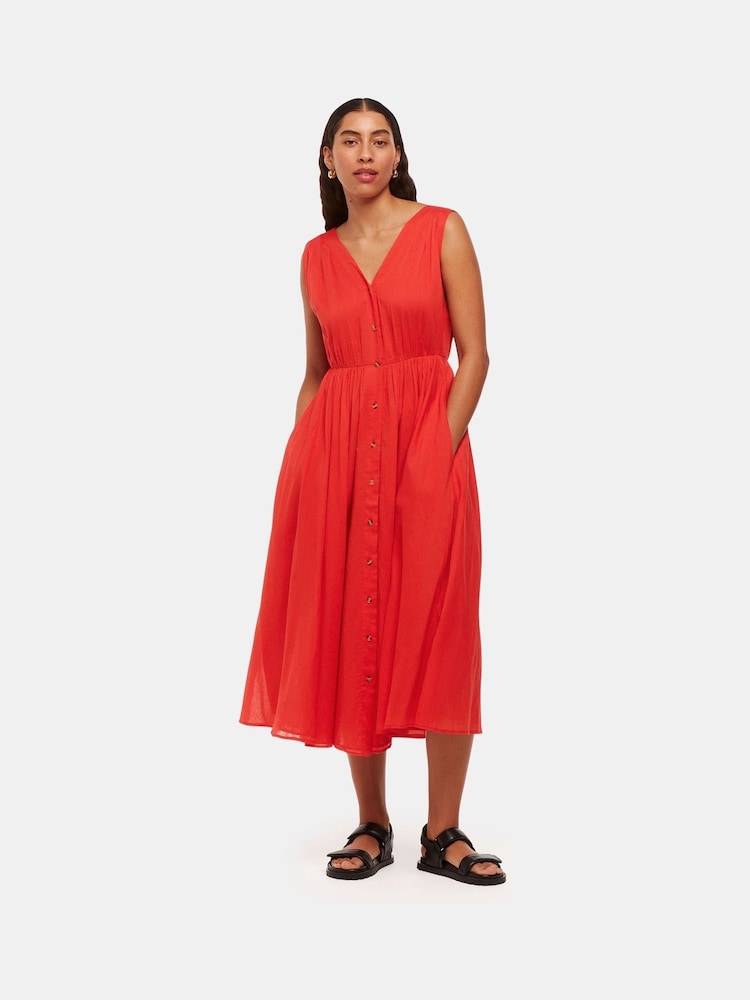 Whistles Red V-Neck Beach Dress - Image 1 of 4