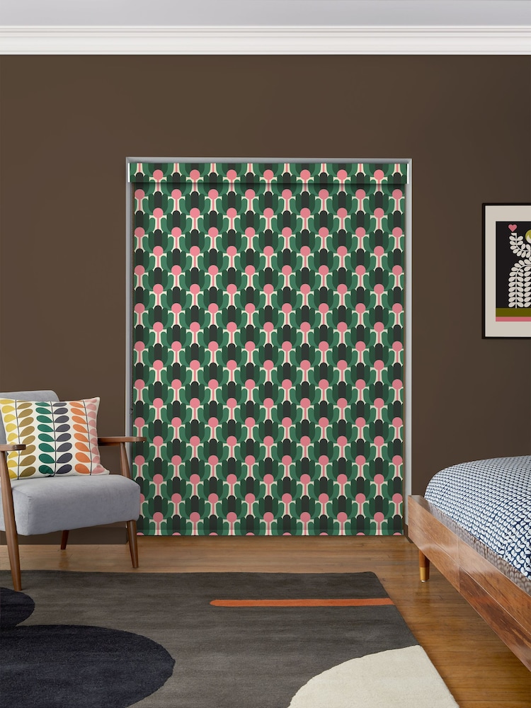Orla Kiely Jade Green Florida Made to Measure Roller Blinds - Image 2 of 6