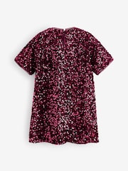 Berry Red Velour Sequin Party Dress (3-16yrs) - Image 6 of 6