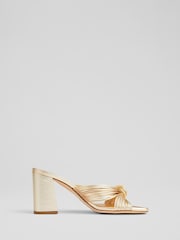 LK Bennett Gold Coletta Strappy Mules - Image 1 of 4