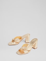 LK Bennett Gold Coletta Strappy Mules - Image 3 of 4