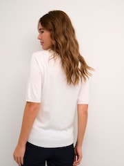 Kaffe Lizza Round Neck Pullover White Jumper - Image 2 of 6