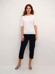 Kaffe Lizza Round Neck Pullover White Jumper - Image 3 of 6