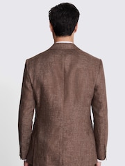 MOSS Brown Tailored Fit Copper Linen Jacket - Image 4 of 6
