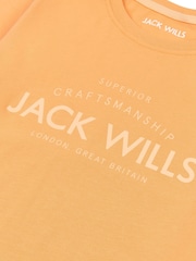 Jack Wills Orange Girls Regular Fit Est 1999 100% Cotton T-Shirt - Image 3 of 3