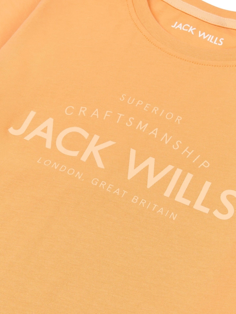 Jack Wills Orange Girls Regular Fit Est 1999 100% Cotton T-Shirt - Image 3 of 3