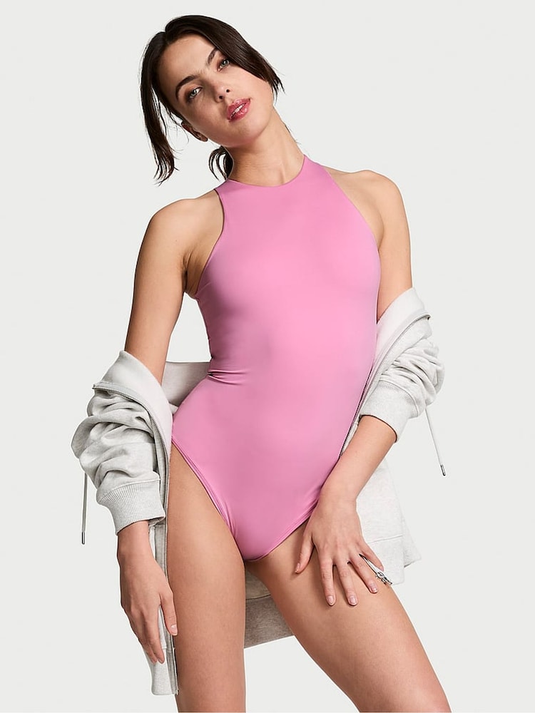 Victoria's Secret PINK Moonstone Pink Soft Stretch Tank Bodysuit - Image 1 of 4