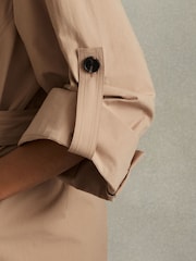 Reiss Stone Jaya Cotton Blend Collared Cowl Neck Mini Dress - Image 3 of 5
