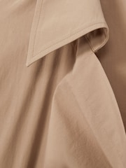 Reiss Stone Jaya Cotton Blend Collared Cowl Neck Mini Dress - Image 5 of 5