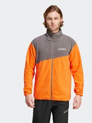 adidas Terrex Orange/Grey Multi Full-Zip Fleece Jacket - Image 1 of 7