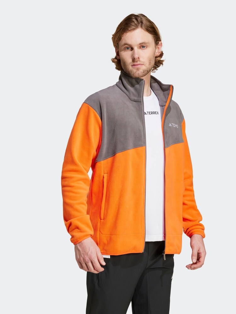 adidas Terrex Orange/Grey Multi Full-Zip Fleece Jacket - Image 3 of 7