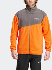 adidas Terrex Orange/Grey Multi Full-Zip Fleece Jacket - Image 4 of 7