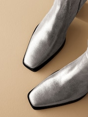 Metallic Forever Comfort® Cowboy Leather Ankle Boots - Image 6 of 7