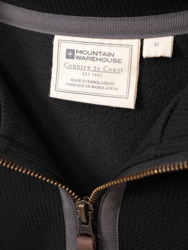 Schwarz - Mountain Warehouse Mens Beta Contrast Zip-Neck T-Shirt - Bild 5 von 5