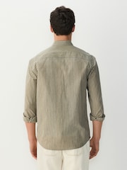 neutre - Stripe Cotton Long Sleeve 100% Cotton Shirt - Image 3 de 9