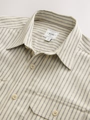 neutre - Stripe Cotton Long Sleeve 100% Cotton Shirt - Image 9 de 9