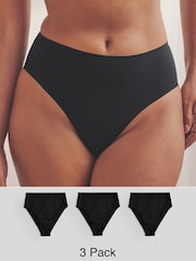 Black High Rise High Leg No VPL Comfort Knickers 3 Pack - Image 1 of 9