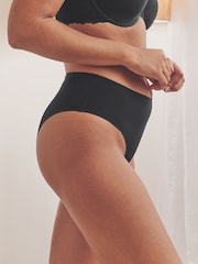 Black High Rise High Leg No VPL Comfort Knickers 3 Pack - Image 4 of 9