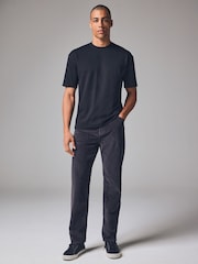 Black Washed Regular Fit Corduroy 5 Pocket Trousers - Image 1 of 12