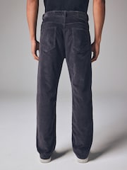 Black Washed Regular Fit Corduroy 5 Pocket Trousers - Image 3 of 12