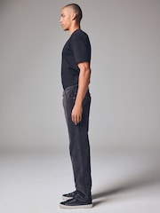 Black Washed Regular Fit Corduroy 5 Pocket Trousers - Image 4 of 12
