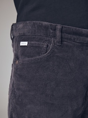 Black Washed Regular Fit Corduroy 5 Pocket Trousers - Image 7 of 12