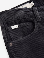 Black Washed Regular Fit Corduroy 5 Pocket Trousers - Image 9 of 12
