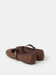 Accessorize Brown Faux Suede Mary Jane Ballet Flats - Image 2 of 2