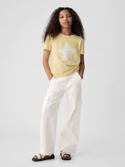 Gap Yellow Star Sequin Graphic Short Sleeve Crew Neck T-Shirt (4-13yrs) - Image 3 of 4